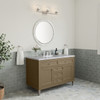 Chicago 48" Single Vanity, Walnut Whisper, w/ 3 CM Carrara Marble Top