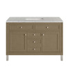 Chicago 48" Single Vanity, Walnut Whisper, w/ 3 CM Eternal Jasmine Pearl Silestone® Top w/FreePower Wireless Charger