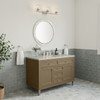 Chicago 48" Single Vanity, Walnut Whisper, w/ 3 CM Siberian Silestone Top w/FreePower Wireless Charger