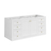 Chicago 60" Double Vanity, Glossy White, w/ Single Hole 3CM White Zeus Silestone® Top & Backsplash