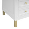 Chicago 60" Double Vanity, Glossy White, w/ Single Hole 3CM White Zeus Silestone® Top & Backsplash