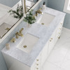 Chicago 60" Double Vanity, Glossy White, w/ 3 CM Carrara Marble Top