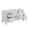 Chicago 60" Double Vanity, Glossy White, w/ 3 CM Victorian Silver Silestone® Top