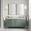Chicago 60" Double Vanity, Smokey Celadon, w/ 3 CM Eternal Jasmine Pearl Silestone® Top