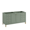 Chicago 60" Double Vanity, Smokey Celadon, w/ 3 CM Ethereal Noctis Silestone® Top