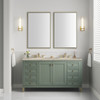 Chicago 60" Double Vanity, Smokey Celadon, w/ 3 CM Tajnar Eclos Top