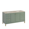 Chicago 60" Double Vanity, Smokey Celadon, w/ 3 CM Tajnar Eclos Top