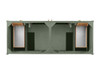 Chicago 60" Double Vanity, Smokey Celadon, w/ 3 CM Victorian Silver Silestone® Top