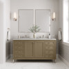 Chicago 60" Double Vanity, Walnut Whisper, w/ 3 CM Ethereal Noctis Silestone® Top