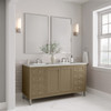 Chicago 60" Double Vanity, Walnut Whisper, w/ 3 CM Ethereal Noctis Silestone® Top
