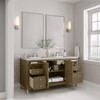 Chicago 60" Double Vanity, Walnut Whisper, w/ 3 CM Ethereal Noctis Silestone® Top