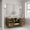 Chicago 60" Double Vanity, Walnut Whisper, w/ 3 CM Ethereal Noctis Silestone® Top