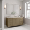 Chicago 60" Double Vanity, Walnut Whisper, w/ 3 CM Siberian Silestone Top