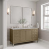 Chicago 60" Double Vanity, Walnut Whisper, w/ 3 CM Victorian Silver Silestone® Top
