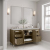 Chicago 60" Double Vanity, Walnut Whisper, w/ 3 CM Victorian Silver Silestone® Top