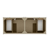 Chicago 60" Double Vanity, Walnut Whisper, w/ 3 CM Tajnar Eclos Top w/FreePower Wireless Charger