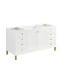 Chicago 60" Single Vanity, Glossy White, w/ 3 CM Charcoal Soapstone Silestone® Top
