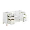 Chicago 60" Single Vanity, Glossy White, w/ 3 CM Charcoal Soapstone Silestone® Top