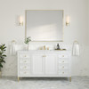 Chicago 60" Single Vanity, Glossy White, w/ 3 CM Ethereal Noctis Silestone® Top