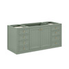 Chicago 60" Single Vanity, Smokey Celadon, w/ 3 CM Carrara Marble Top