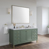 Chicago 60" Single Vanity, Smokey Celadon, w/ 3 CM Carrara Marble Top