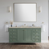 Chicago 60" Single Vanity, Smokey Celadon, w/ 3 CM Tajnar Eclos Top w/FreePower Wireless Charger