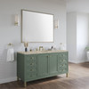 Chicago 60" Single Vanity, Smokey Celadon, w/ 3 CM Tajnar Eclos Top w/FreePower Wireless Charger