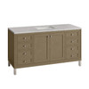 Chicago 60" Single Vanity, Walnut Whisper, w/ 3 CM Eternal Jasmine Pearl Silestone® Top