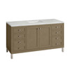 Chicago 60" Single Vanity, Walnut Whisper, w/ 3 CM Ethereal Noctis Silestone® Top