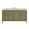 Chicago 60" Single Vanity, Walnut Whisper, w/ 3 CM Lime Delight Silestone® Top