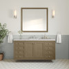 Chicago 60" Single Vanity, Walnut Whisper, w/ 3 CM Eternal Jasmine Pearl Silestone Top w/ FreePower Wireless Charger