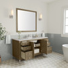 Chicago 60" Single Vanity, Walnut Whisper, w/ 3 CM Eternal Jasmine Pearl Silestone Top w/ FreePower Wireless Charger
