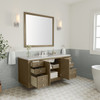 Chicago 60" Single Vanity, Walnut Whisper, w/ 3 CM Eternal Jasmine Pearl Silestone Top w/ FreePower Wireless Charger