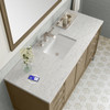 Chicago 60" Single Vanity, Walnut Whisper, w/ 3 CM Eternal Jasmine Pearl Silestone Top w/ FreePower Wireless Charger