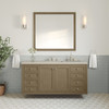 Chicago 60" Single Vanity, Walnut Whisper, w/ 3 CM Siberian Silestone Top w/FreePower Wireless Charger