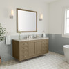 Chicago 60" Single Vanity, Walnut Whisper, w/ 3 CM Siberian Silestone Top w/FreePower Wireless Charger