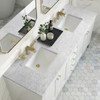 Chicago 72" Double Vanity, Glossy White, w/ 3 CM Carrara Marble Top