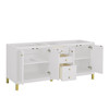 Chicago 72" Double Vanity, Glossy White, w/ 3 CM Carrara Marble Top
