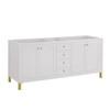 Chicago 72" Double Vanity, Glossy White, w/ 3 CM Eternal Jasmine Pearl Silestone® Top