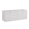 Chicago 72" Double Vanity, Glossy White, w/ 3 CM Eternal Jasmine Pearl Silestone® Top