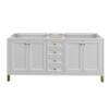 Chicago 72" Double Vanity, Glossy White, w/ 3 CM Eternal Jasmine Pearl Silestone® Top