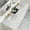 Chicago 72" Double Vanity, Glossy White, w/ 3 CM Eternal Jasmine Pearl Silestone® Top