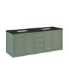 Chicago 72" Double Vanity, Smokey Celadon, w/ 3 CM Phantome Eclos Top