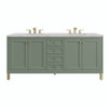 Chicago 72" Double Vanity, Smokey Celadon, w/ 3 CM Victorian Silver Silestone® Top