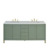 Chicago 72" Double Vanity, Smokey Celadon, w/ 3 CM White Zeus Silestone® Top