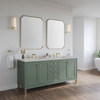 Chicago 72" Double Vanity, Smokey Celadon, w/ 3 CM Victorian Silver Silestone Top w/ FreePower Wireless Charger