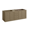 Chicago 72" Double Vanity, Walnut Whisper, w/ Single Hole 3CM White Zeus Silestone® Top & Backsplash