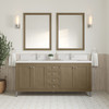 Chicago 72" Double Vanity, Walnut Whisper, w/ Single Hole 3CM White Zeus Silestone® Top & Backsplash