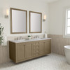 Chicago 72" Double Vanity, Walnut Whisper, w/ 3 CM Eternal Jasmine Pearl Silestone® Top