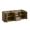 Chicago 72" Double Vanity, Walnut Whisper, w/ 3 CM Eternal Jasmine Pearl Silestone® Top